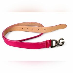 Authentic Dolce & Gabbana Patent Leather Belt – Pink – Size 85 / 34